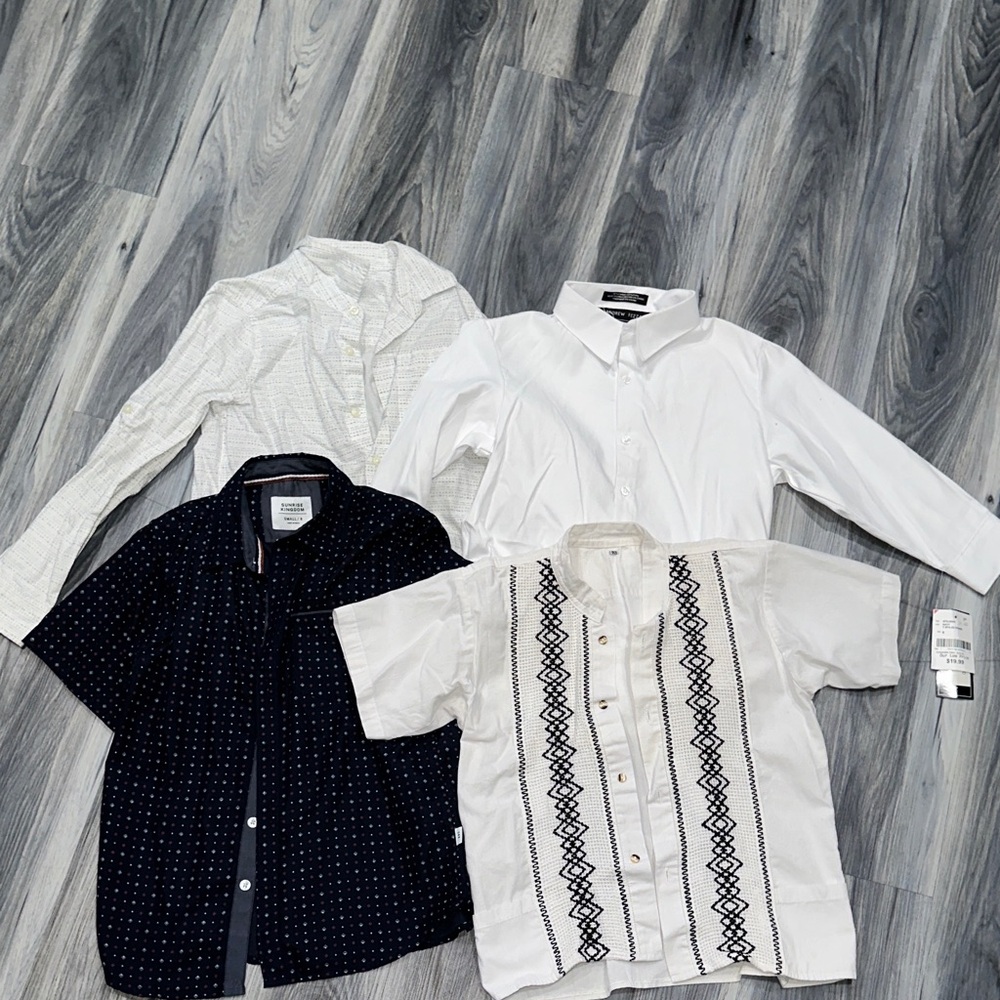 Place White and Blue Patterned Shirt